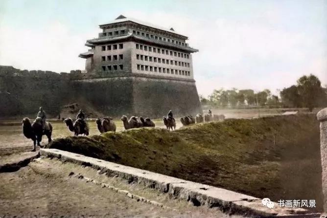 1906年,内城西垣南端,西南角楼西北面护城河沿儿,西便门东水关内侧压