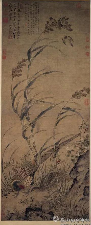 文化明代的翎毛画最突出地表现为继承元代水墨画法与宋代院体花鸟.